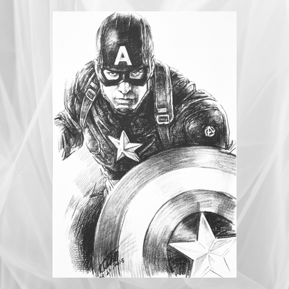 Charcoal Drawing: Captain America"