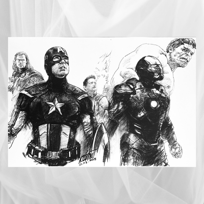 Charcoal Drawing: "The Avengers"