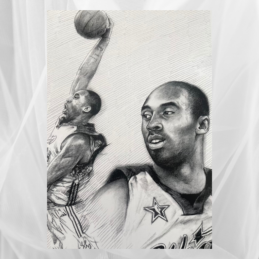 Charcoal Drawing: "Kobe Bryant Dunking"