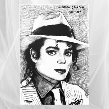 Charcoal Drawing: "Michael Jackson | Hat"