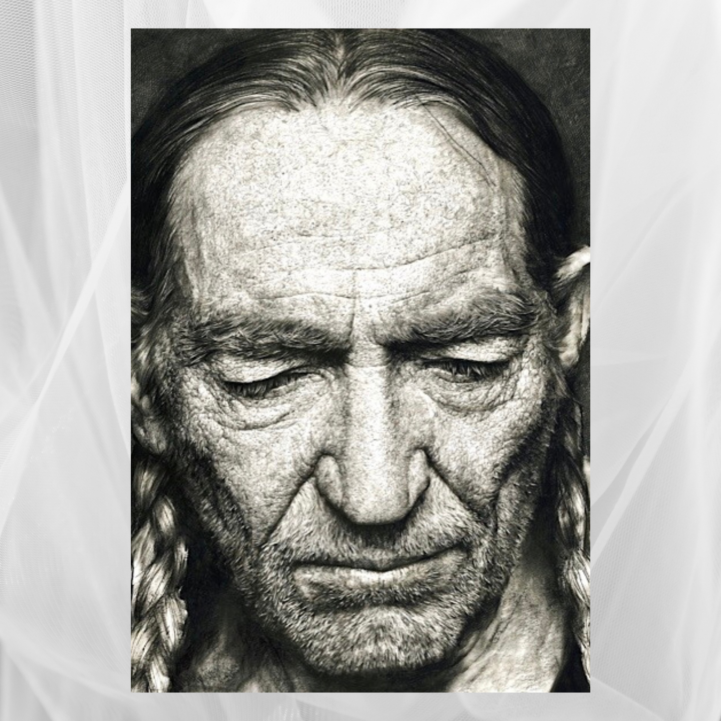 Charcoal Drawing: "Willie Nelson"