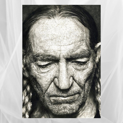 Charcoal Drawing: "Willie Nelson"