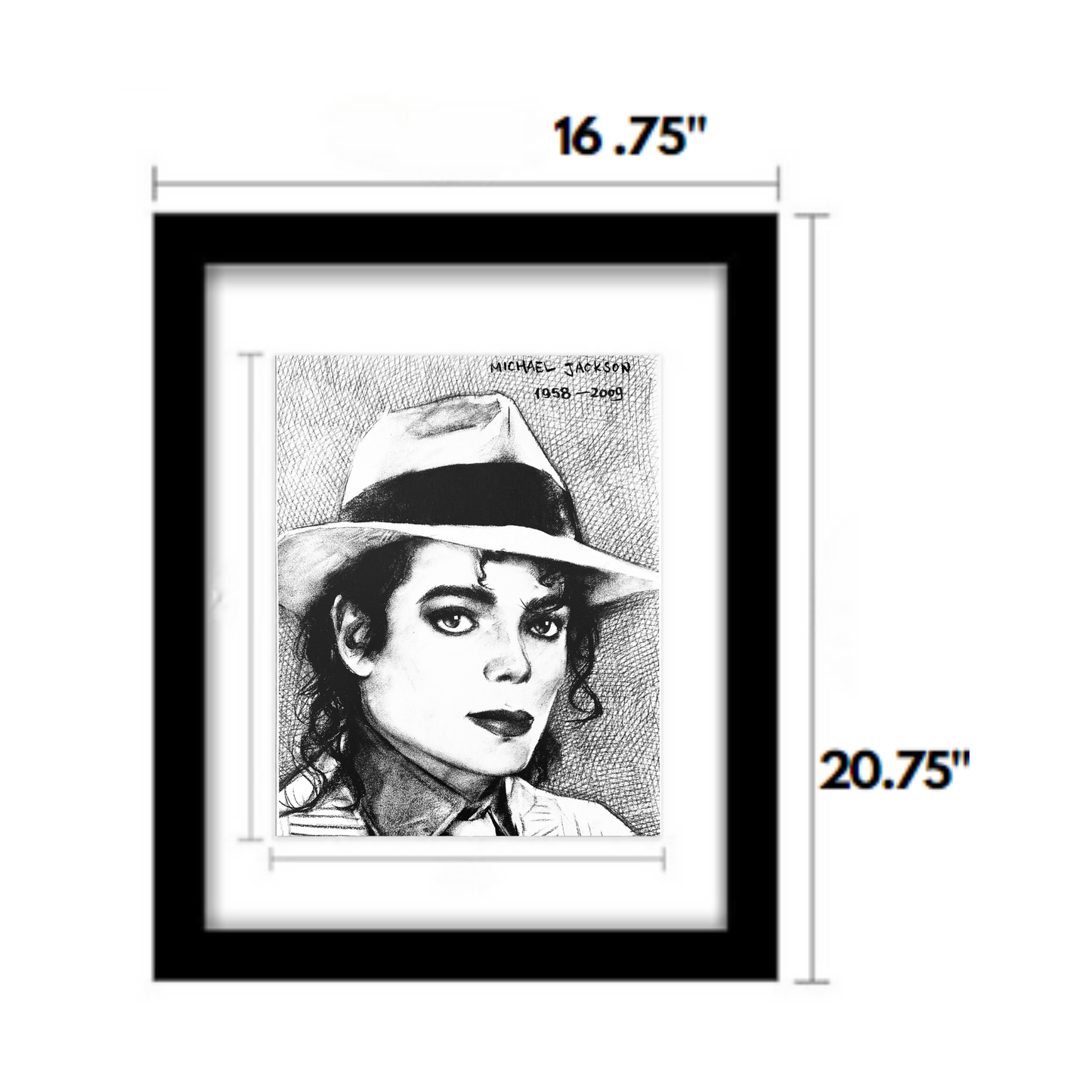 Charcoal Drawing: "Michael Jackson | Hat"