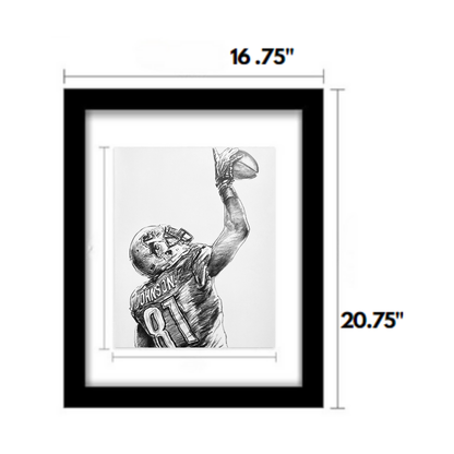 Charcoal Drawing: "Calvin Johnson/Megatron"