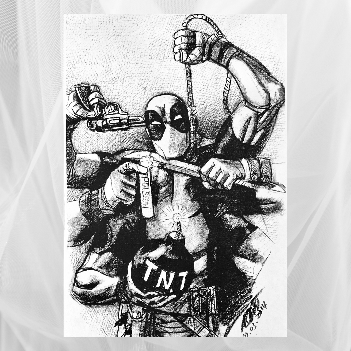 Charcoal Drawing: "Deadpool (Vol. 1)"