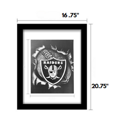 Charcoal Drawing: "Raiders Logo | Exploding Football"