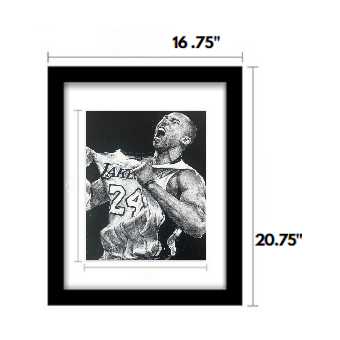 Charcoal Drawing: "Kobe Bryant Tugging Shirt"