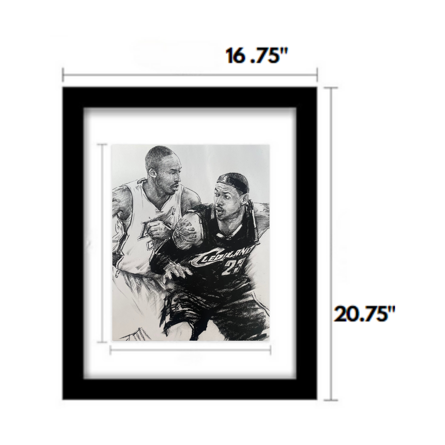 Charcoal Drawing: "Kobe Bryant vs. Lebron James"