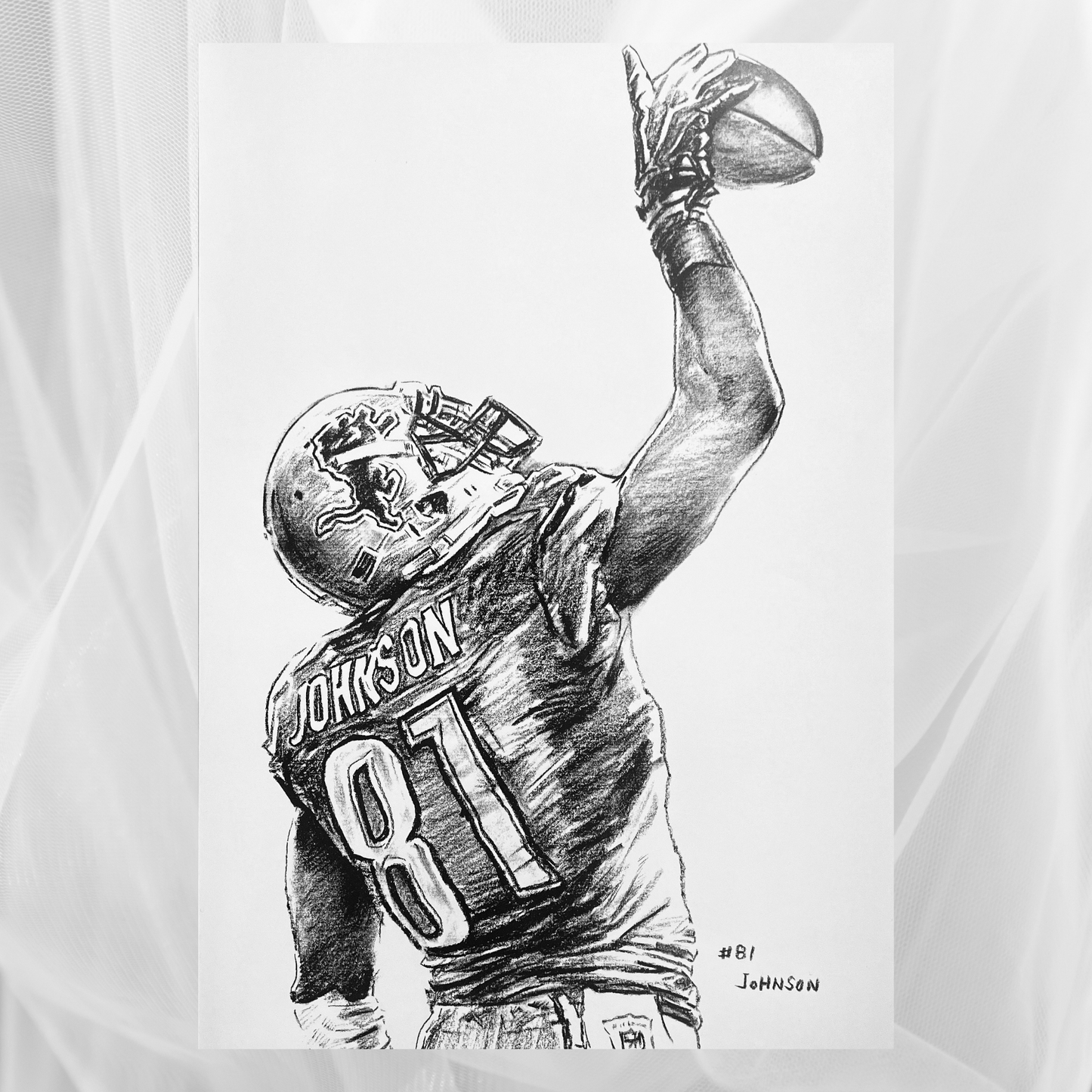 Charcoal Drawing: "Calvin Johnson/Megatron"