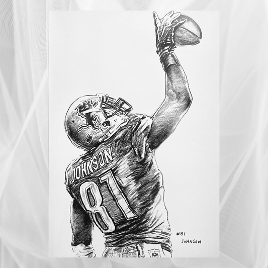 Charcoal Drawing: "Calvin Johnson/Megatron"