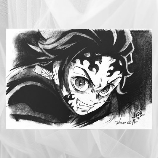 Charcoal Drawing: "Demon Slayer (Vol. 2)"