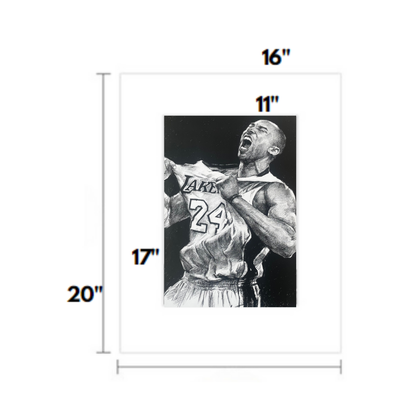 Charcoal Drawing: "Kobe Bryant Tugging Shirt"