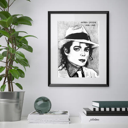 Charcoal Drawing: "Michael Jackson | Hat"