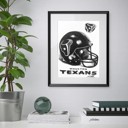 Charcoal Drawing: "Houston Texans Helmet"