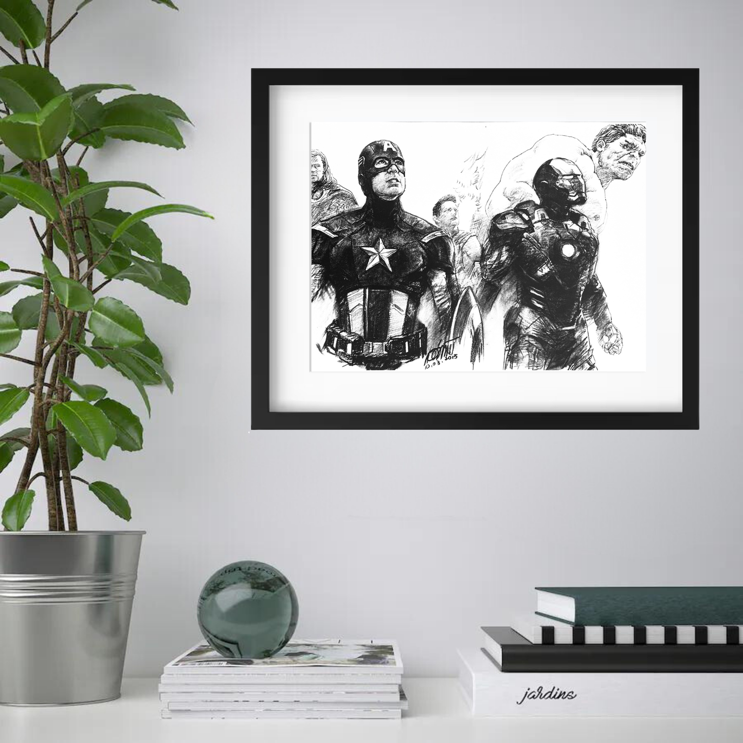 Charcoal Drawing: "The Avengers"